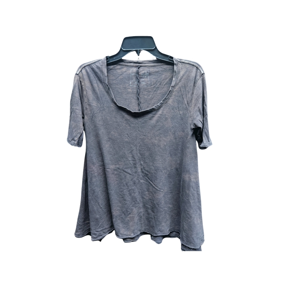 Free People distressed black cotton boho flowy top, size XS.